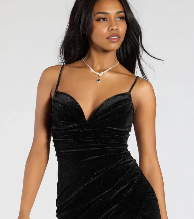 Trendy Bodycon Spaghetti Straps Sleeveless Open Back Floor-Length Prom Dress