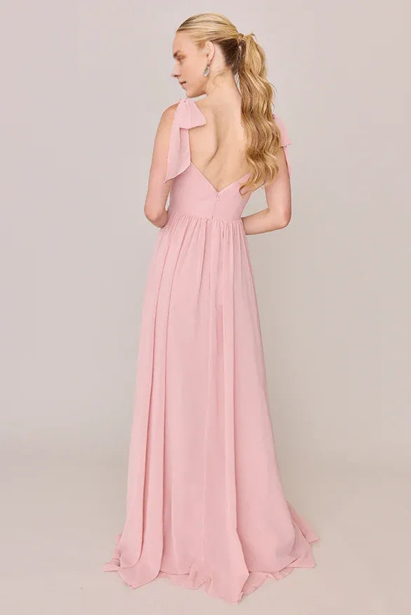 Trendy Flowing A-line Sweetheart Neck Sleeveless Back Zipper Ankle-Length Bridesmaid Dress