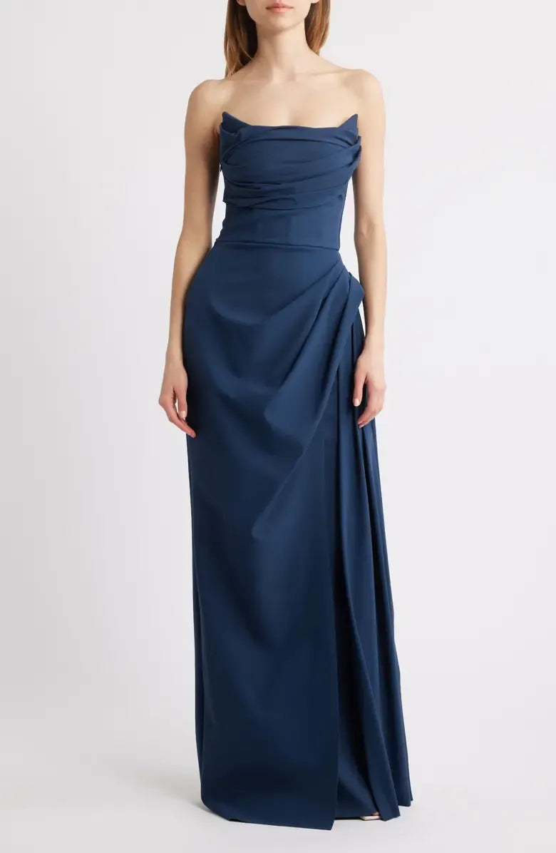 Trendy Mermaid Strapless Sleeveless Backless Floor-Length Prom Dress