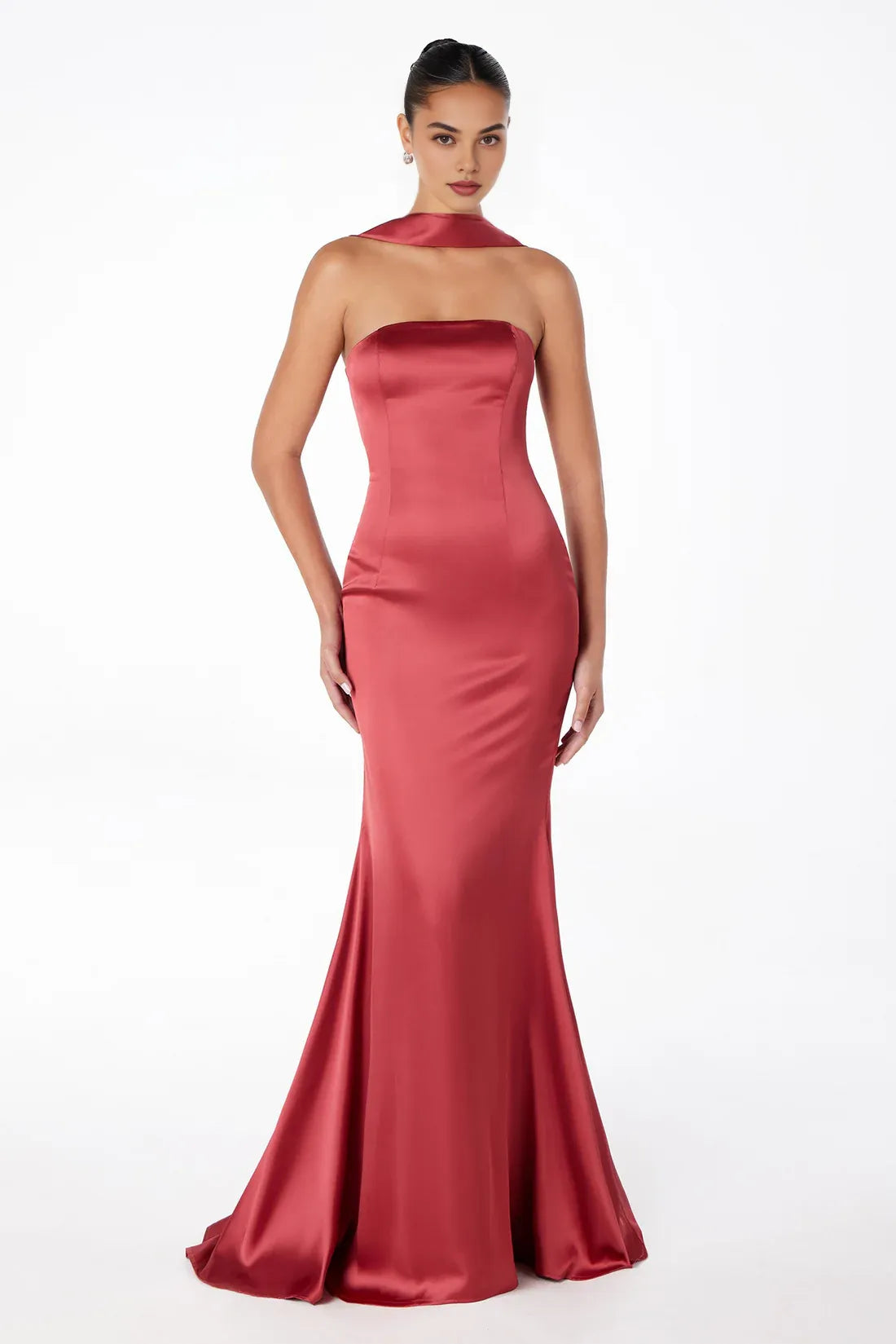 Trendy Mermaid/Trumpet Strapless Neck Sleeveless Zipper Up Floor-Length Prom Dress