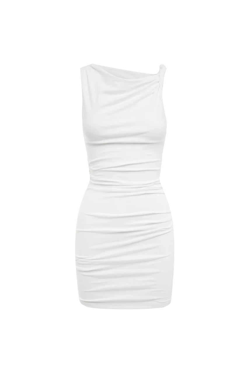 Trendy Sheath/Column Asymmetrical Neck Sleeveless Shine Short-Mini Homecoming Dress