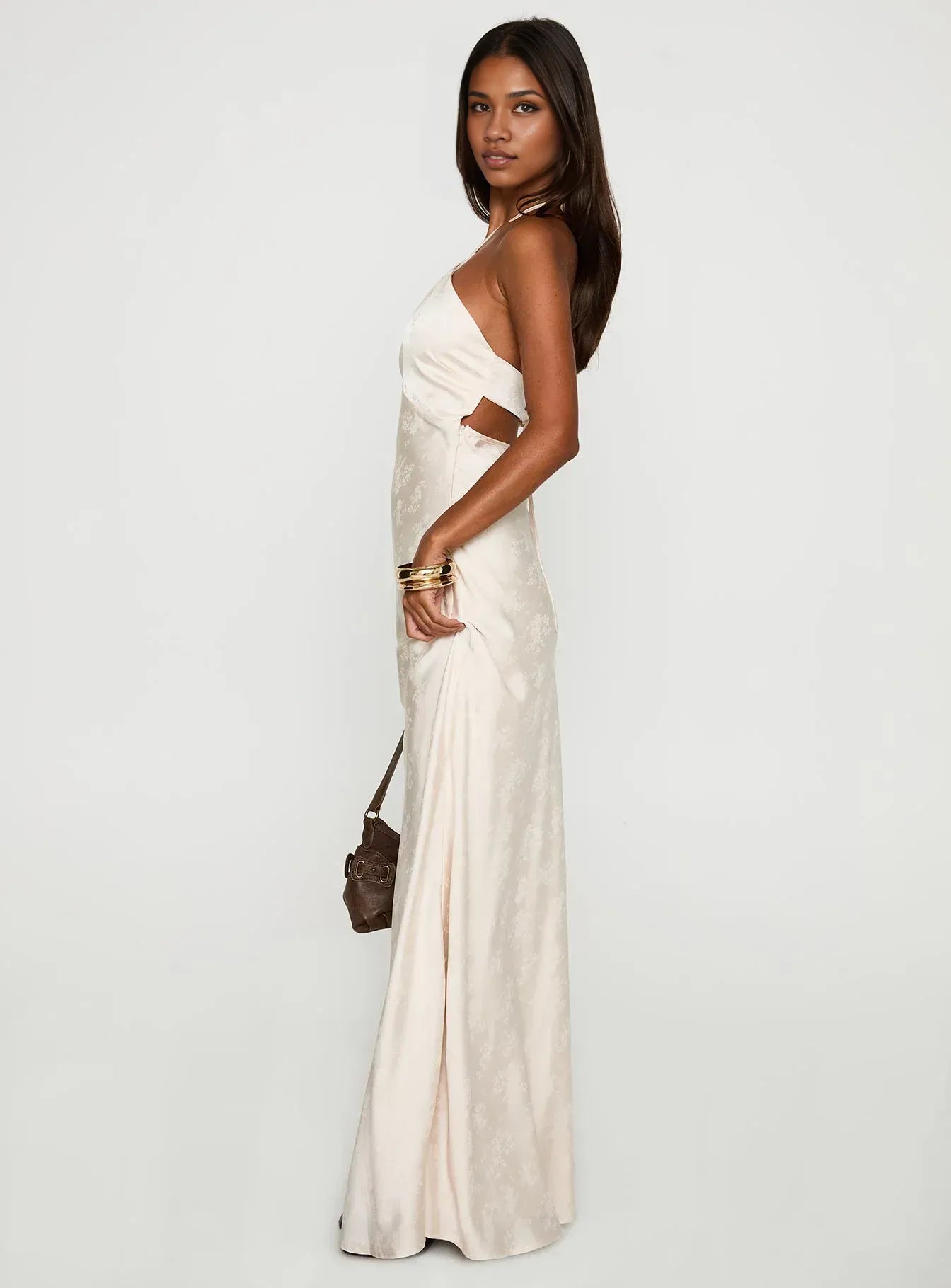 Trendy Sheath/Column Halter Neck Sleeveless Backless Floor-Length Prom Dress