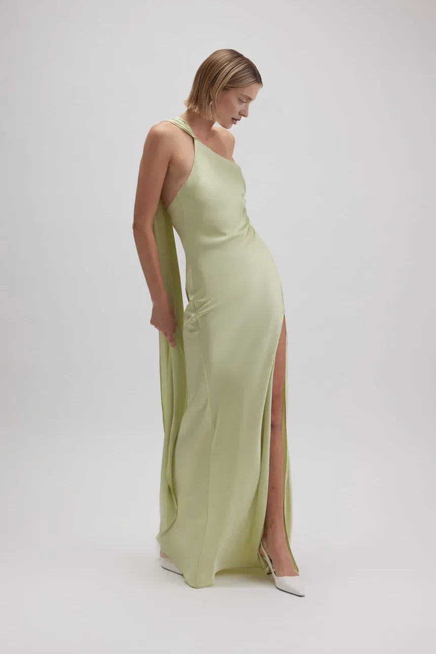 Trendy Sheath/Column One Shoulder Sleeveless Backless Floor-Length Prom Dress