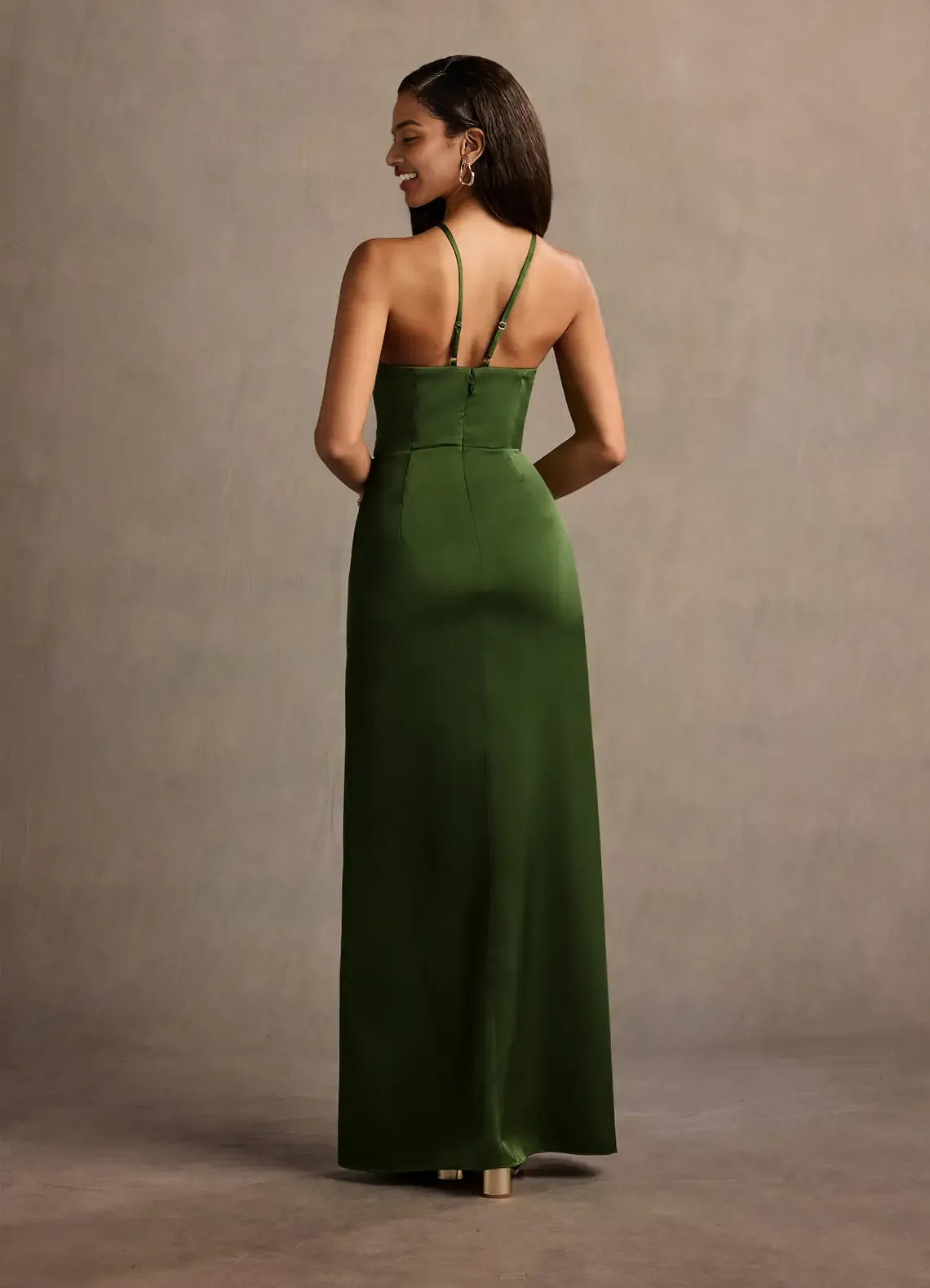 Trendy Sheath Halter Neck Sleeveless Backless Floor-Length Evening Dress