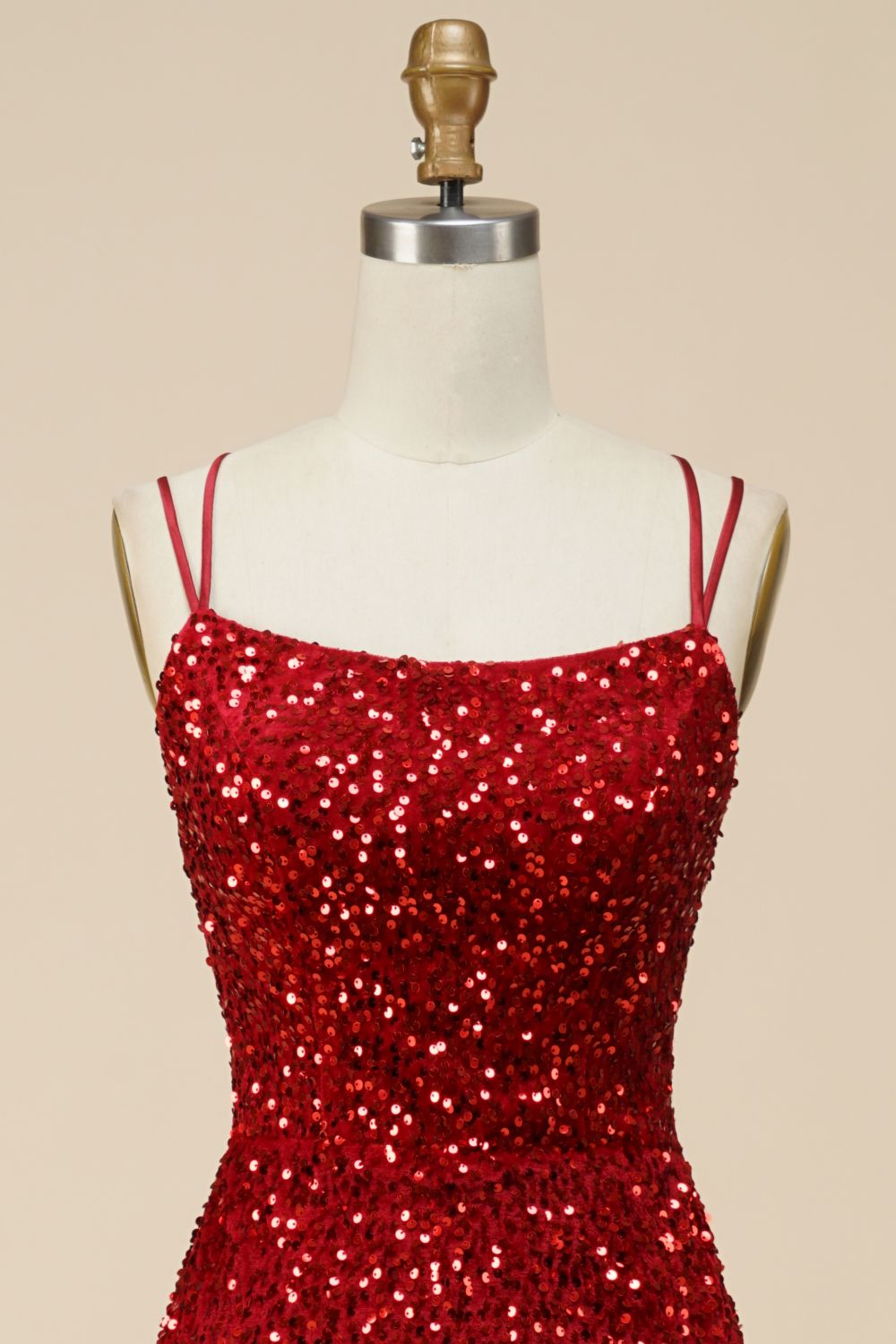 Weitese Mermaid Lace Up-Corset Sequin Prom Dress With Split