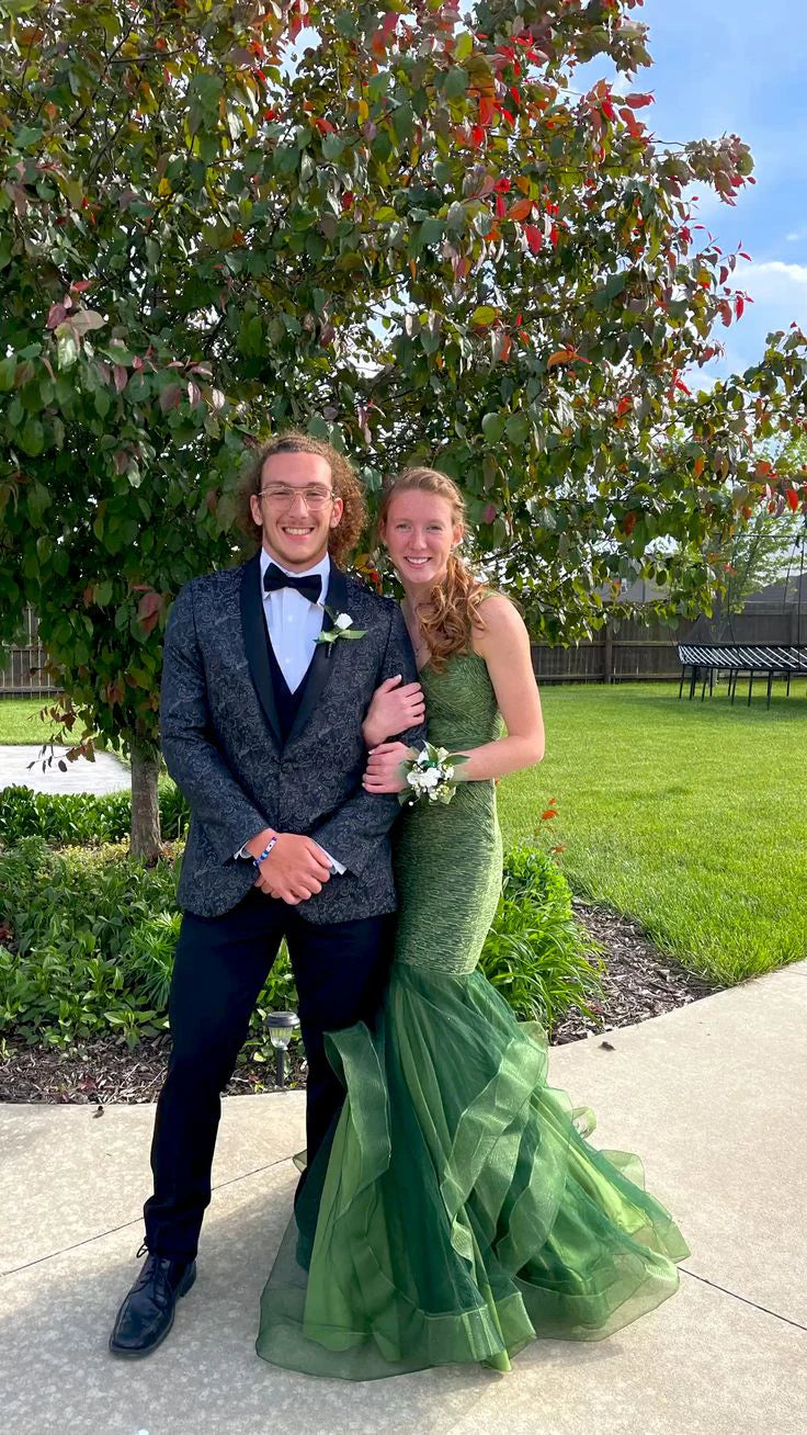 Vestidos formales Weitese para mujer, color verde sirena, tirantes de tul, espalda descubierta, largos, para fiesta de graduación, ropa de fiesta 