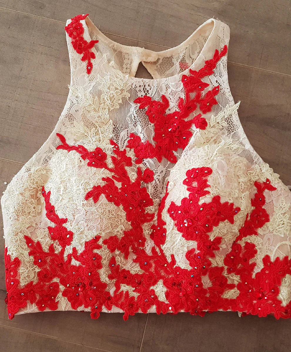 Vestido de fiesta largo de sirena de dos piezas con abertura