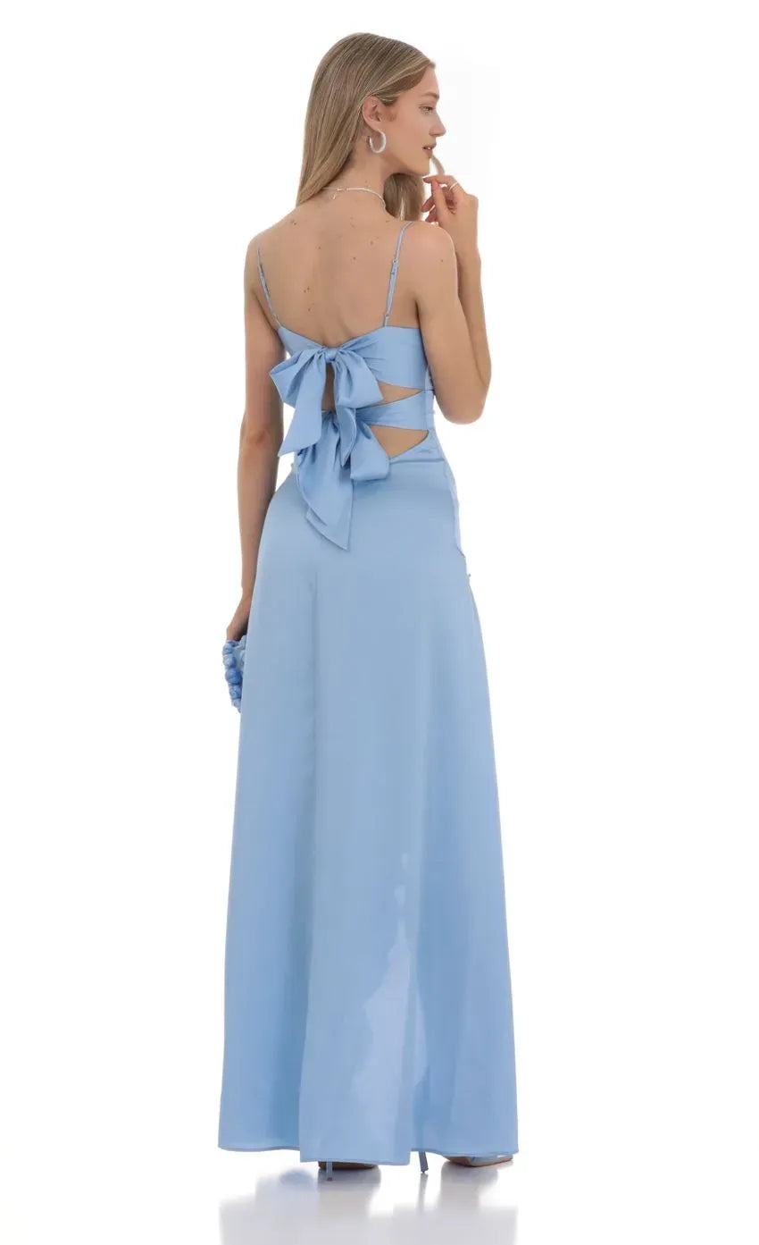 Unique Sheath/Column Spaghetti Straps Sleeveless Backless Floor-Length Prom Dress