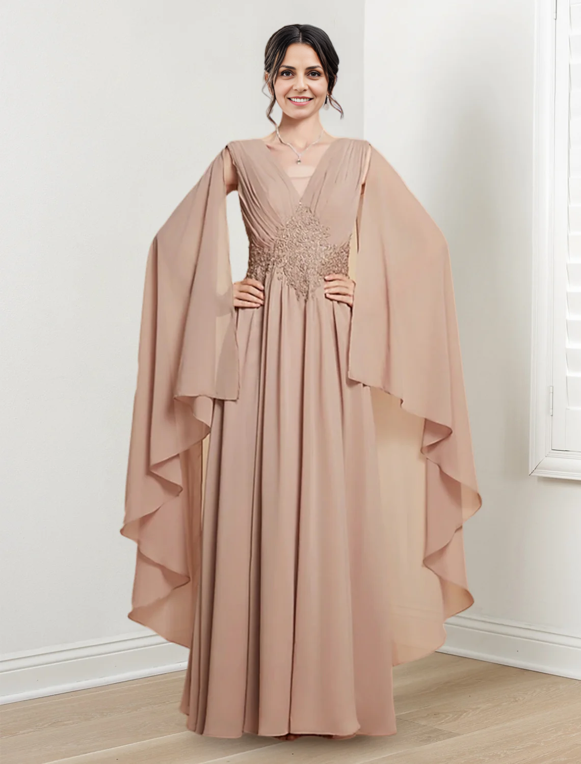 Mom Of The Bride Dressbride Mother Dress A-Line/Princess V-Neck Floor-Length Mother of the Bride Dresses Formal Women's Dresses