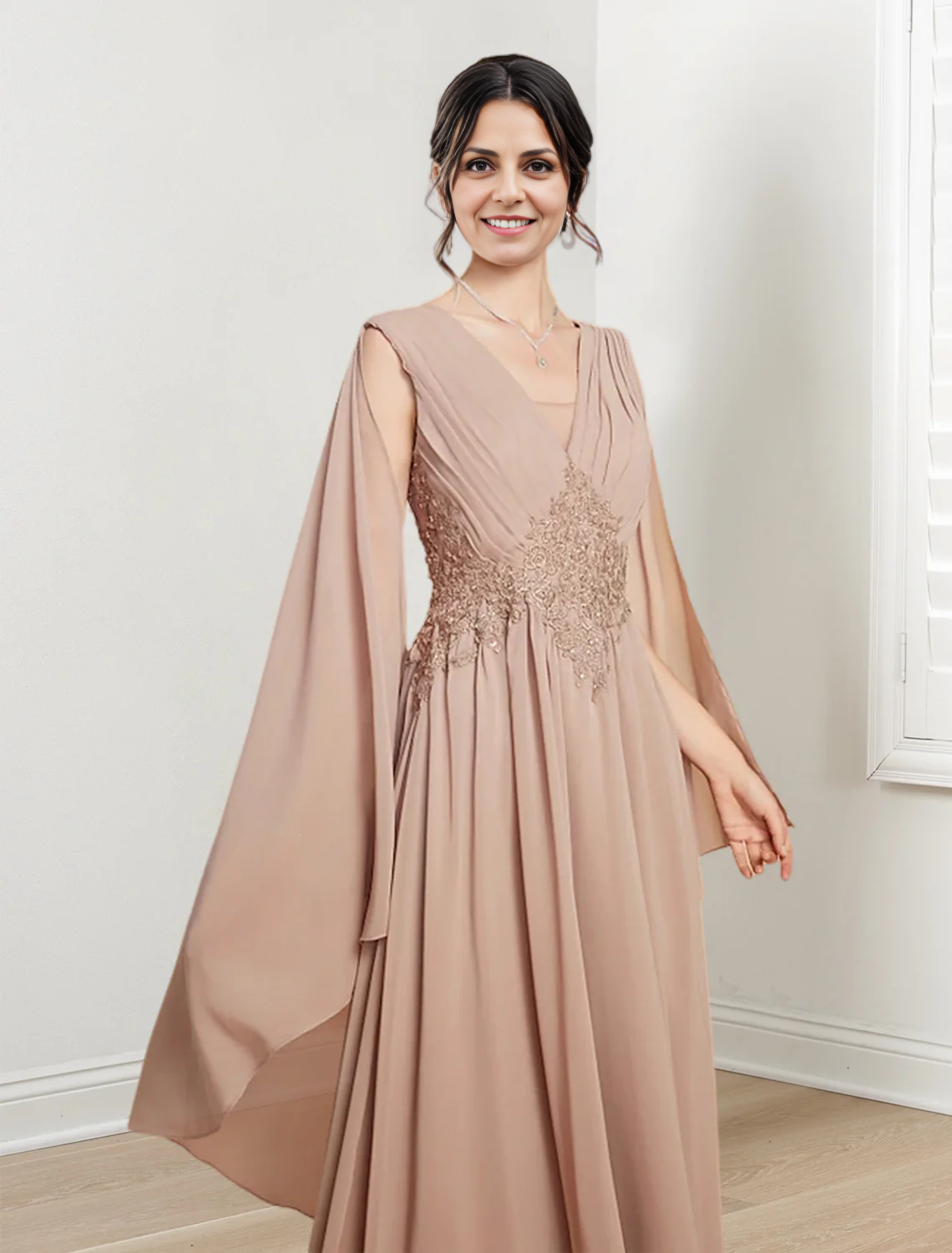 Mom Of The Bride Dressbride Mother Dress A-Line/Princess V-Neck Floor-Length Mother of the Bride Dresses Formal Women's Dresses