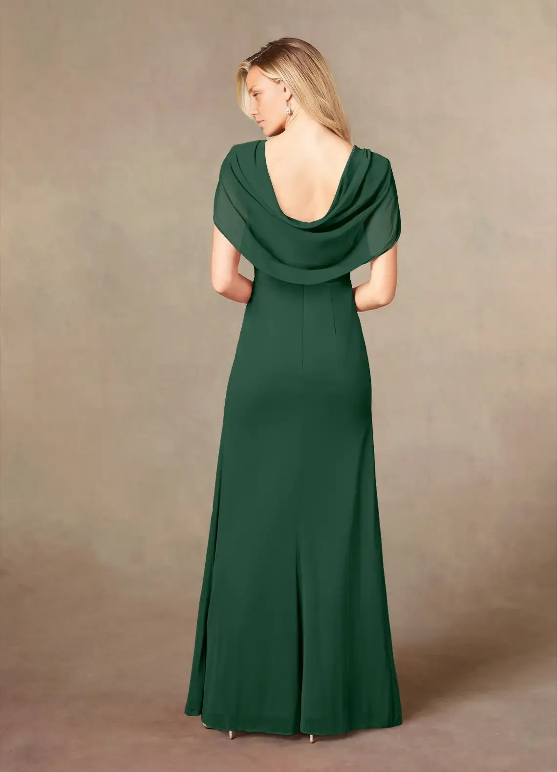 Robe sirène Weitese, col en V, plissée, robe de soirée pour mère de la mariée, manches cape classiques, fente sur la jambe, grande taille 