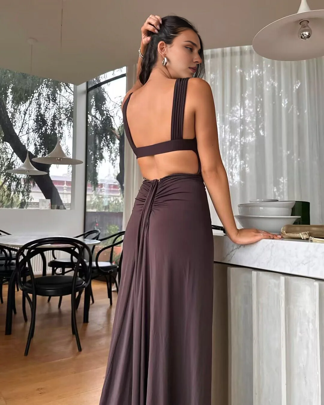 Weitese Formal Women's Dresses V Neck A Line Long Prom Dress Formal Party Dress Prom Dresses Stores