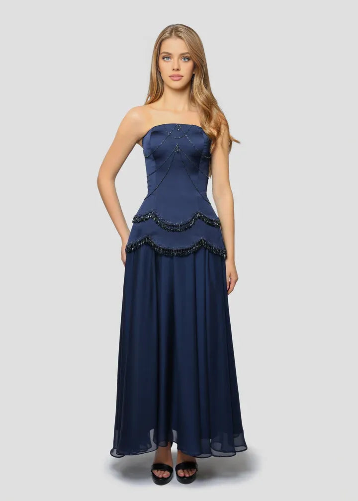 Vintage A Line Off the Shoulder Sleeveless Lace Up Ankle-Length Prom Dress