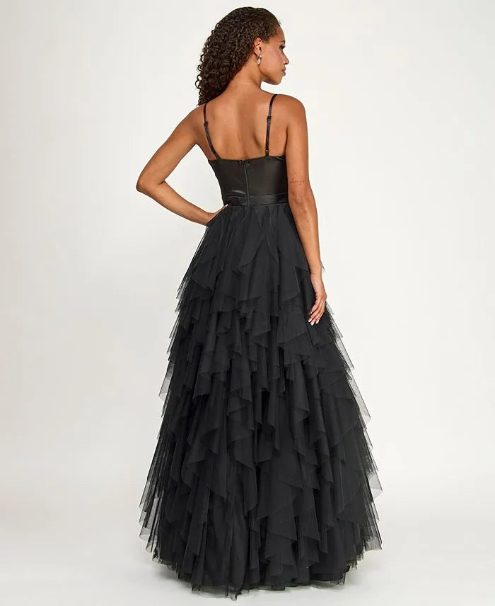 Vintage Ball Gown Sweetheart Sleeveless Ruffled Tulle Floor-Length Prom Dress