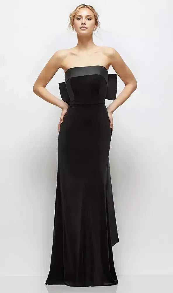 Vintage Column Strapless Sleeveless Backless Floor-Length Mother of the Bride Dress