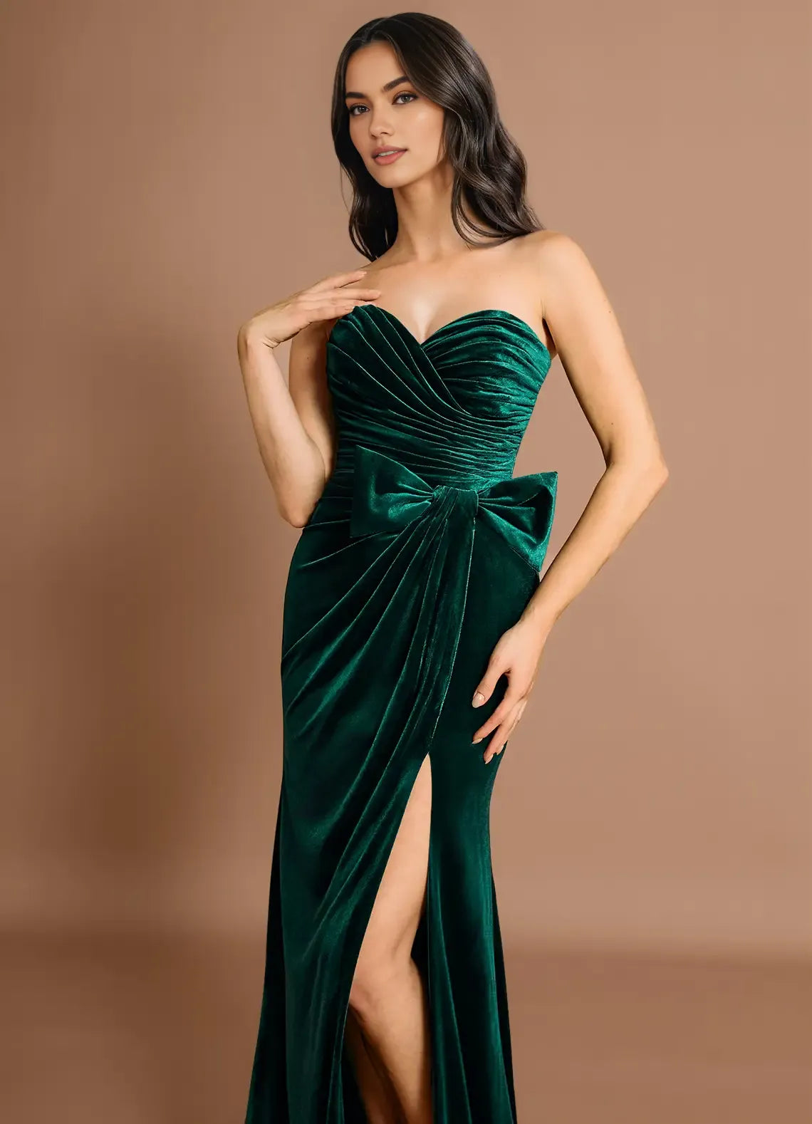 Vintage Mermaid Spaghetti Straps Sleeveless Back Zip Sweep/Brush Train Evening Dress