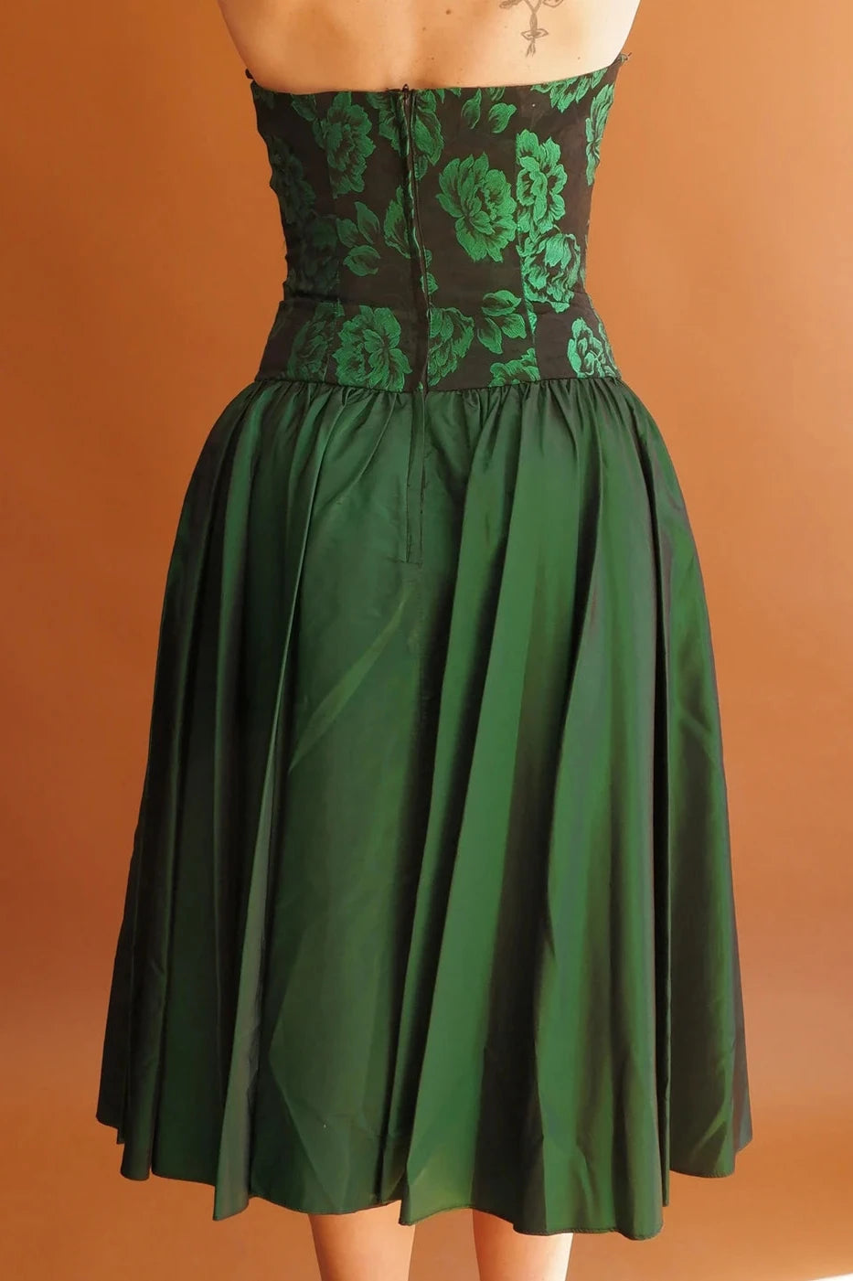 Vintage Off-the-Shoulder Sweetheart  Tea-Length A-line Sleeveless Party Prom Evening Dress