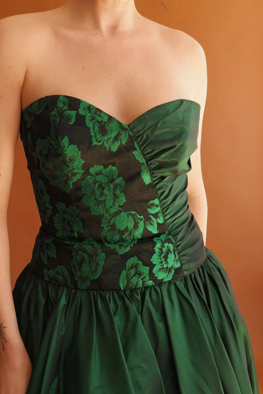 Vintage Off-the-Shoulder Sweetheart  Tea-Length A-line Sleeveless Party Prom Evening Dress