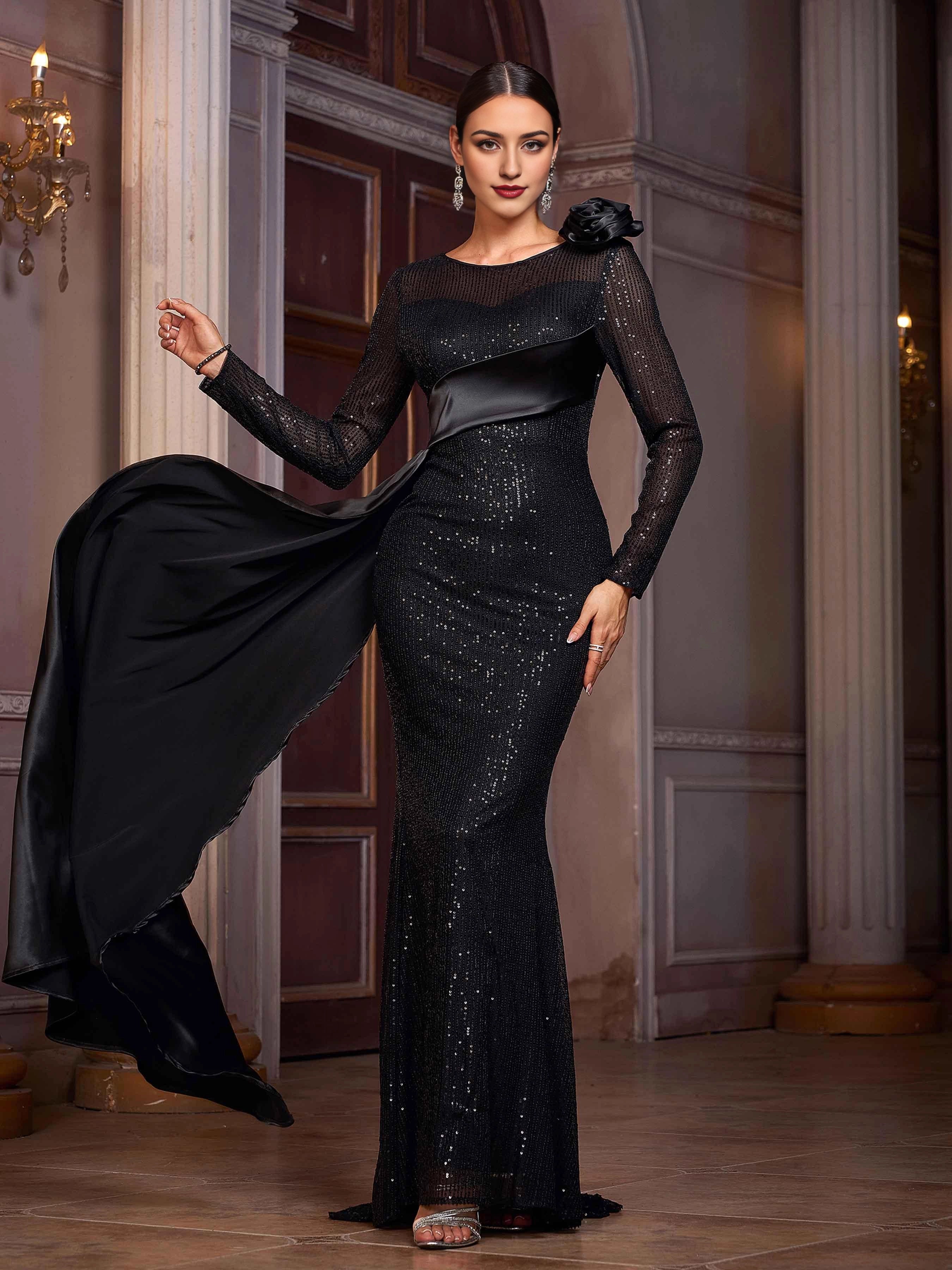 Vintage Sheath Scoop Neck Long Sleeve Zipper Up Floor-Length Prom Dress