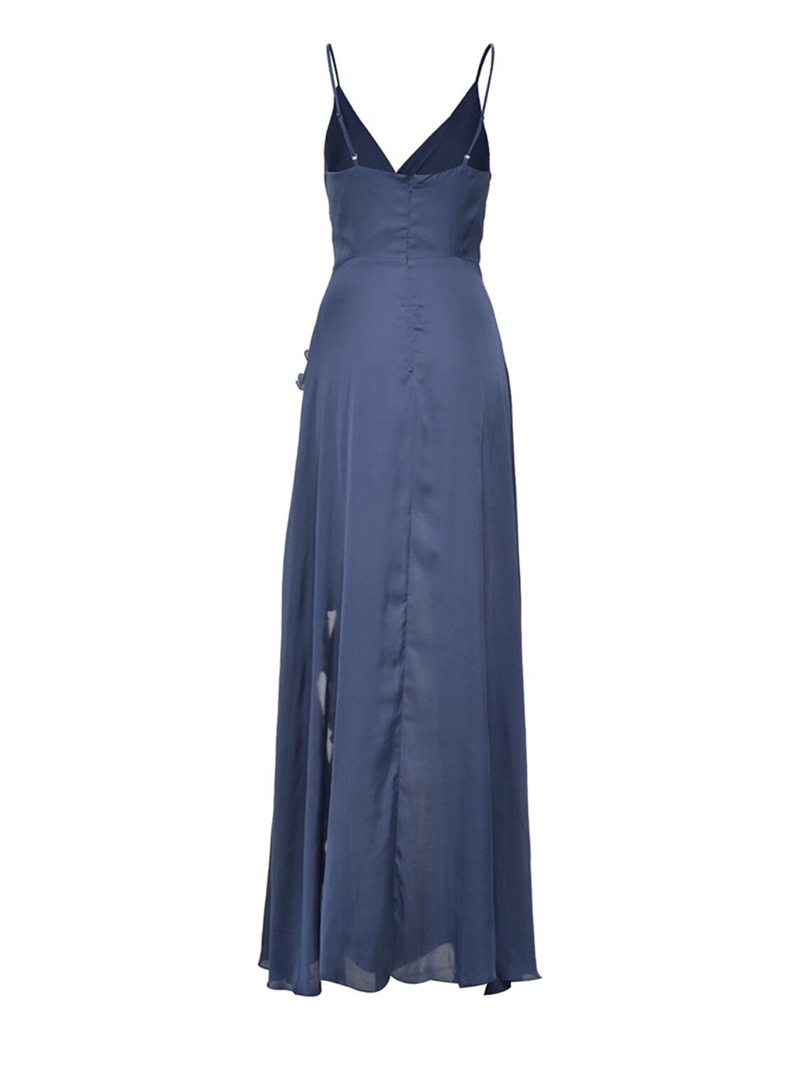 Weitese Women's Prom Dress Party Dress Wedding Guest Dress Long Dress Maxi Dress Fuchsia Green Dark Blue Sleeveless Pure Color Ruffle Spring Fall Winter Spaghetti Strap Fashion Birthday Evening Party Wedding
