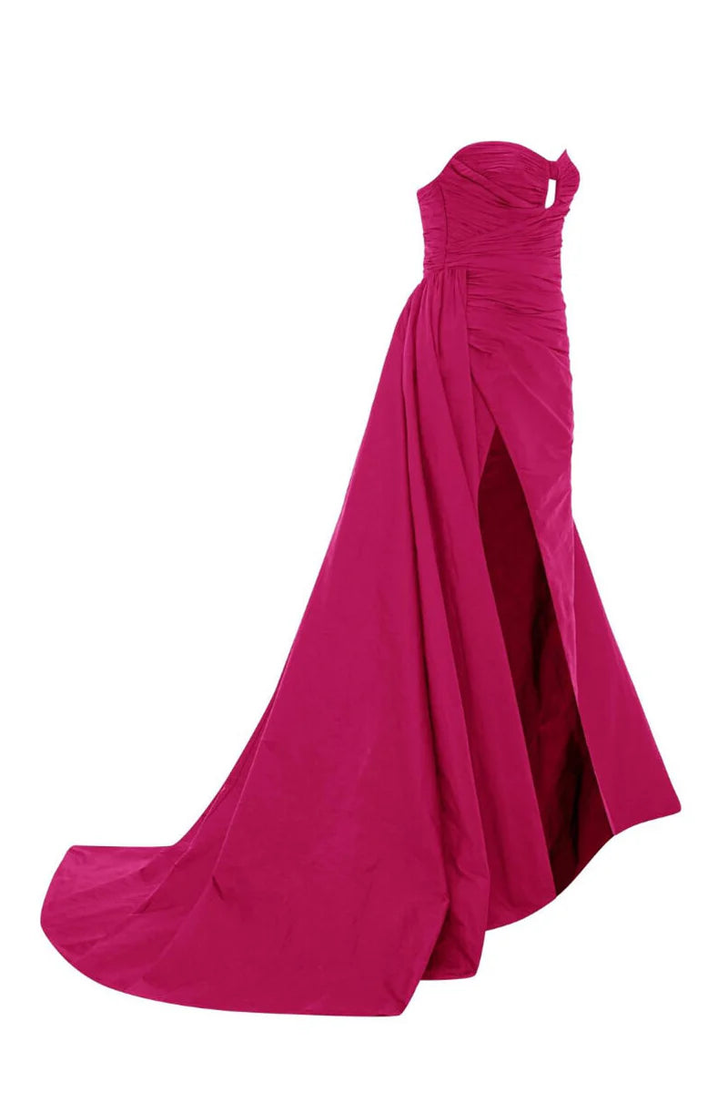 Vestidos de fiesta Weitese, vestido largo de sirena con hombros descubiertos, sin tirantes y elegante real, con abertura alta, vestidos formales para mujer 