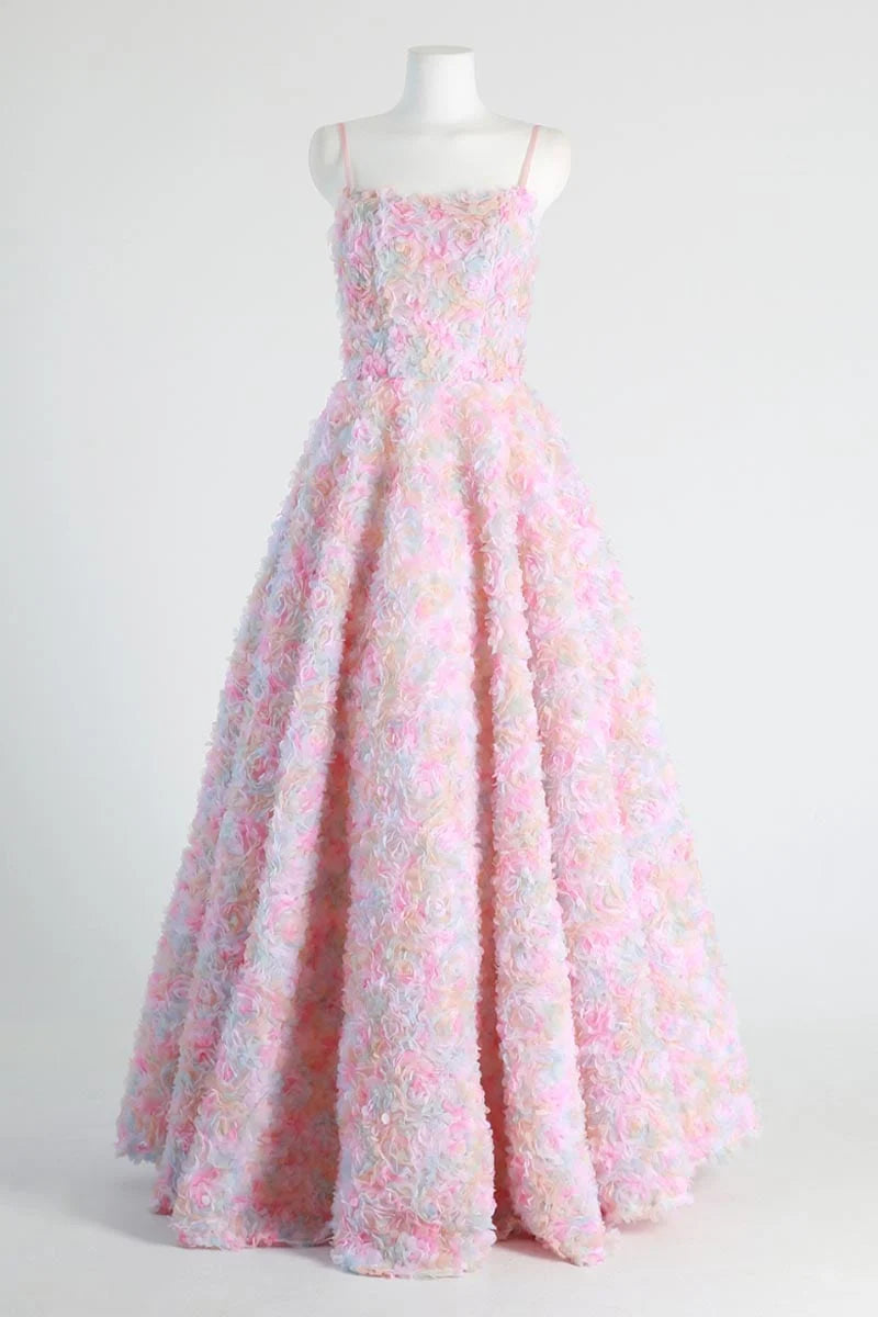 Weitese Prom Shop Dresses Spaghetti Straps 3D Floral Sleeveless Applique Maxi Dress Prom Dress Formal Women's Dresses