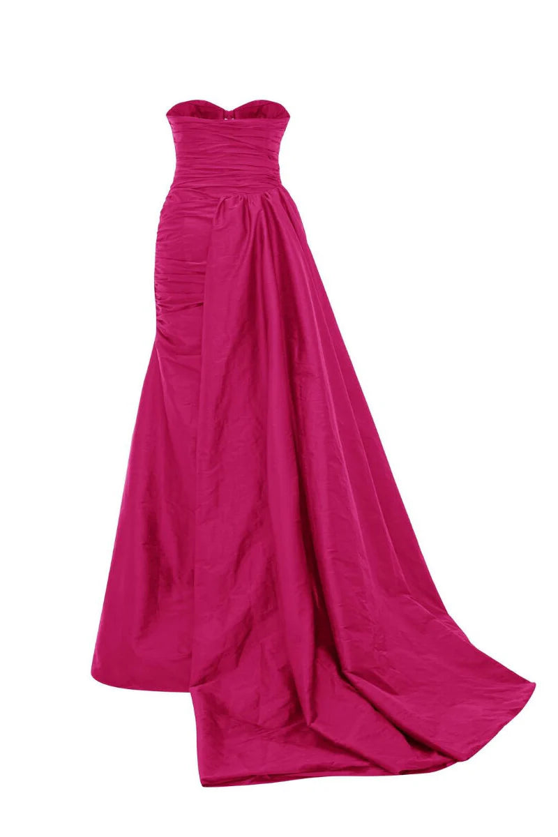 Vestidos de fiesta Weitese, vestido largo de sirena con hombros descubiertos, sin tirantes y elegante real, con abertura alta, vestidos formales para mujer 