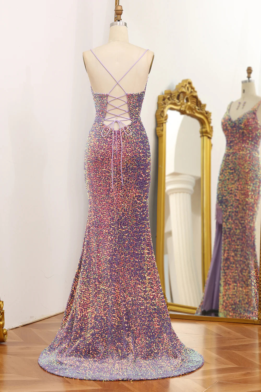 Sequins Mermaid V-Neck Prom Dress