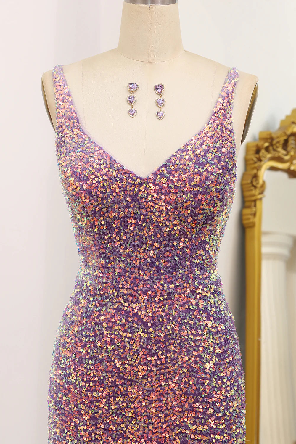 Sequins Mermaid V-Neck Prom Dress