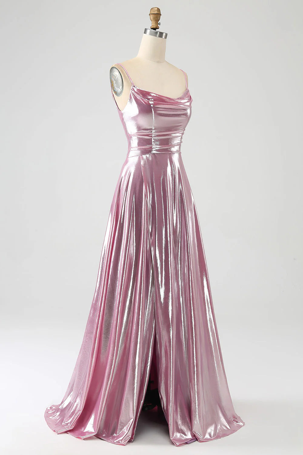 A Line Spaghetti Straps Long Prom Dress With Split Front