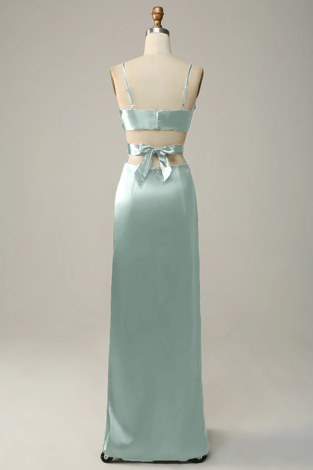 Spaghetti Straps V Neck Bridesmaid Dress