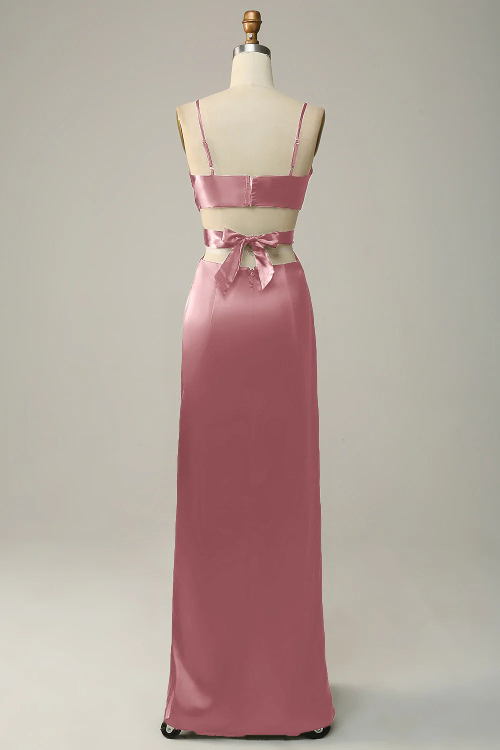 Spaghetti Straps V Neck Bridesmaid Dress