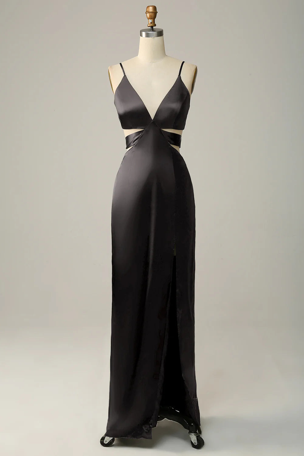 Spaghetti Straps V Neck Bridesmaid Dress