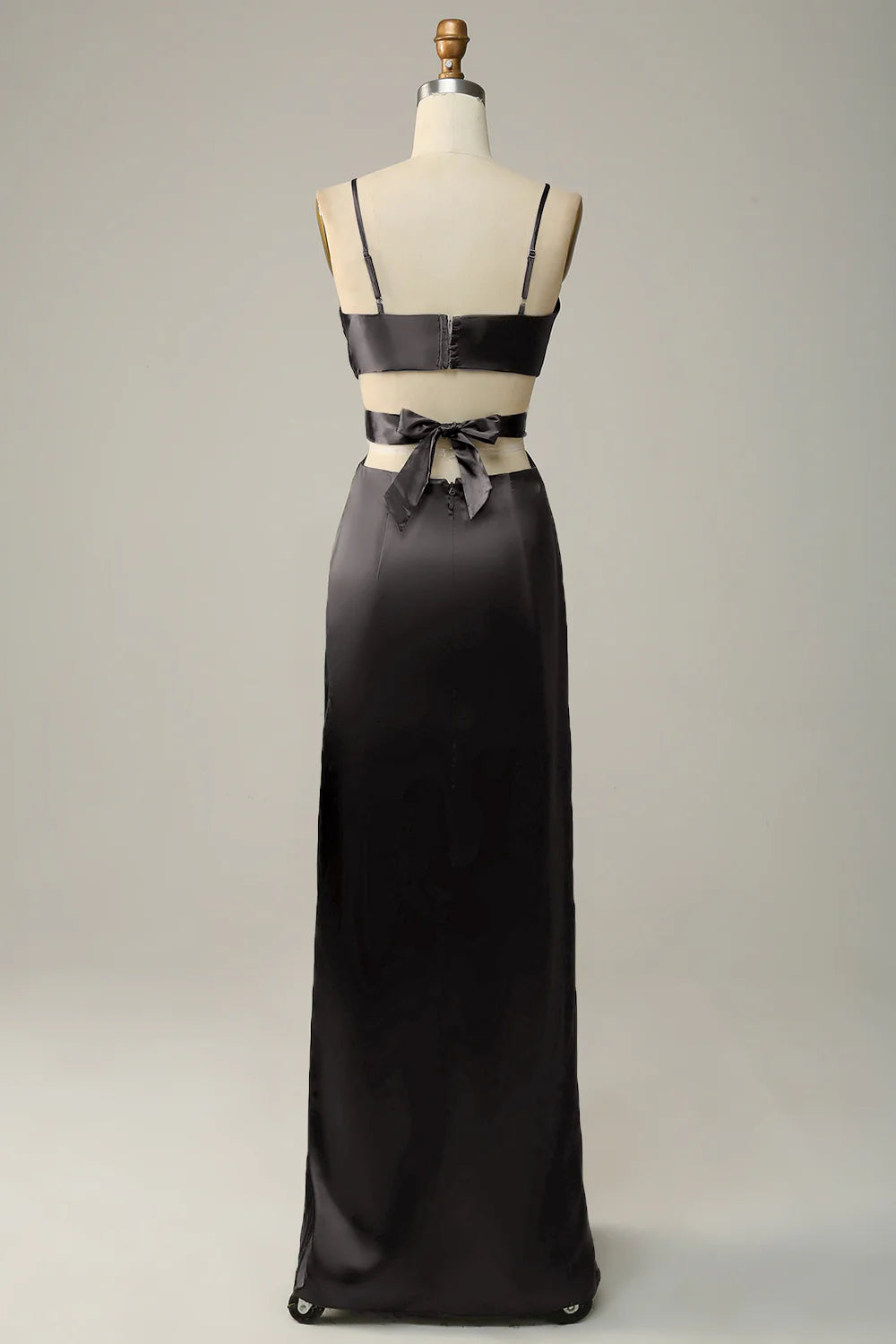 Spaghetti Straps V Neck Bridesmaid Dress