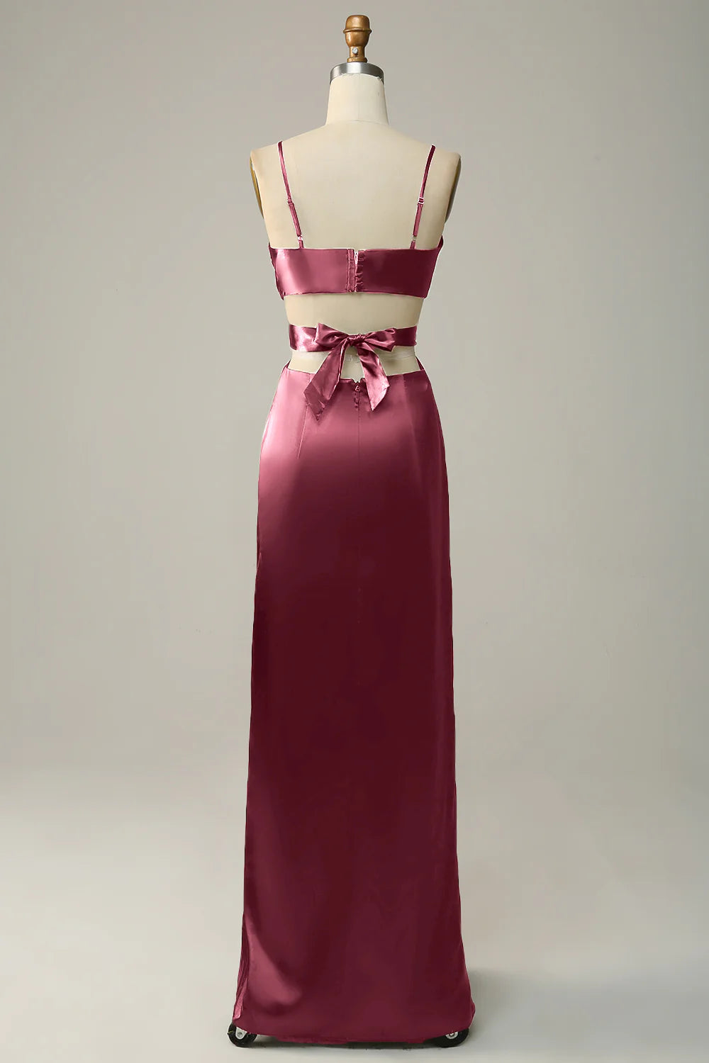 Spaghetti Straps V Neck Bridesmaid Dress