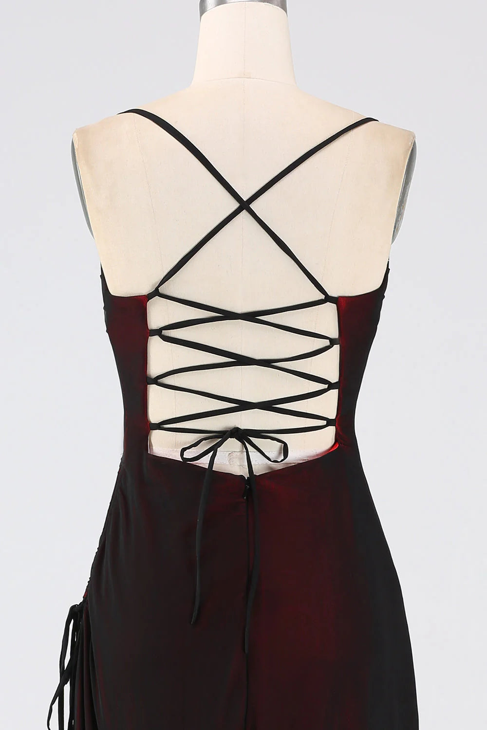 Sheath Spaghetti Straps Floor Length Bridesmaid Dress