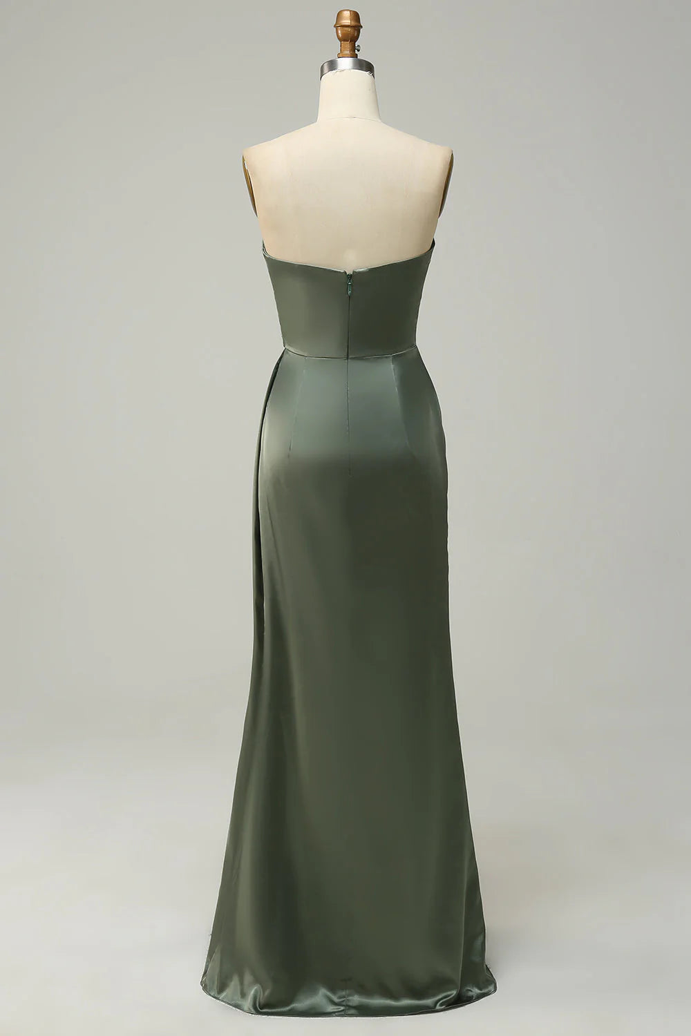Strapless Long Bridesmaid Dress With Slit