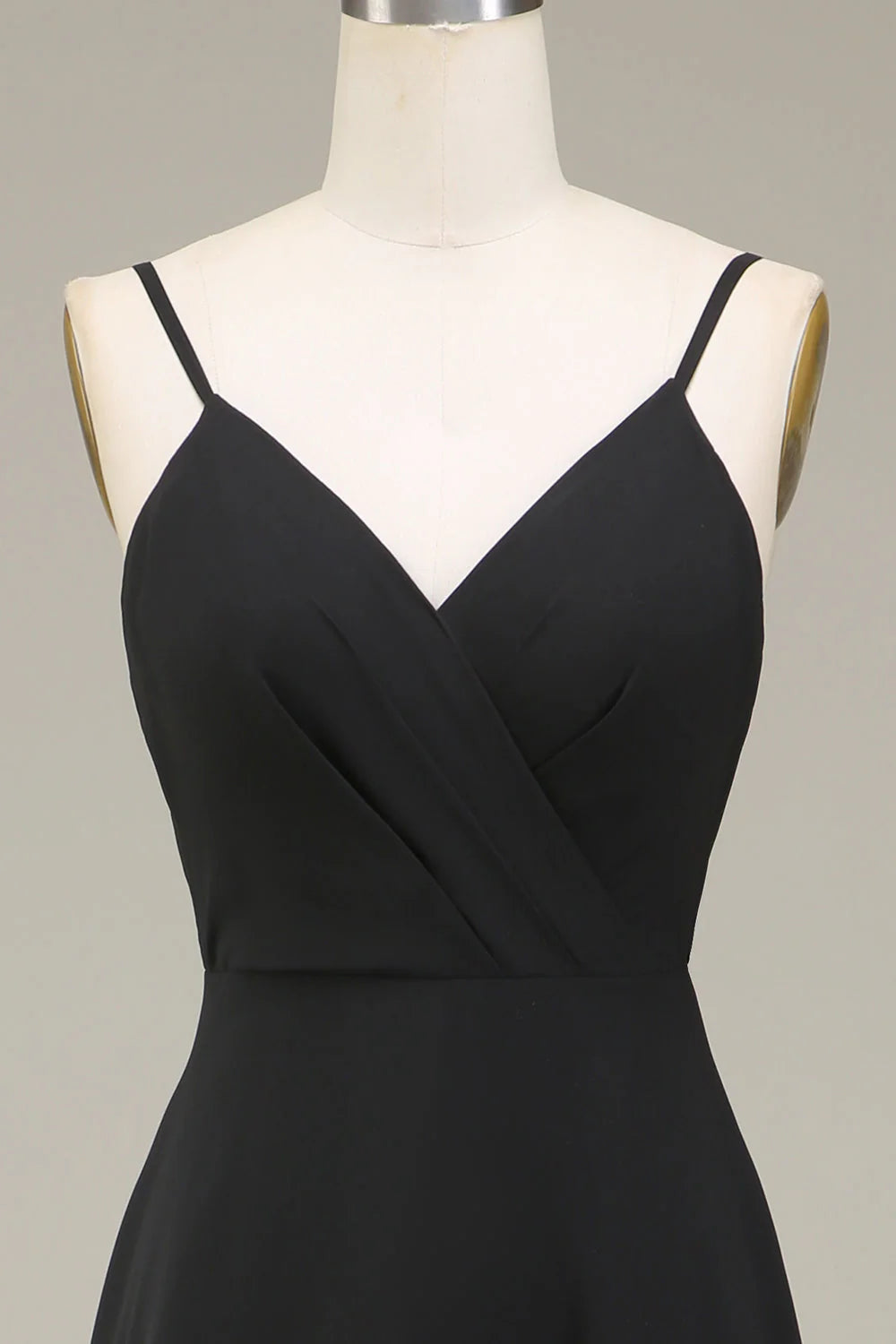 A-Line Spaghetti Straps Chiffon Long Bridesmaid Dress