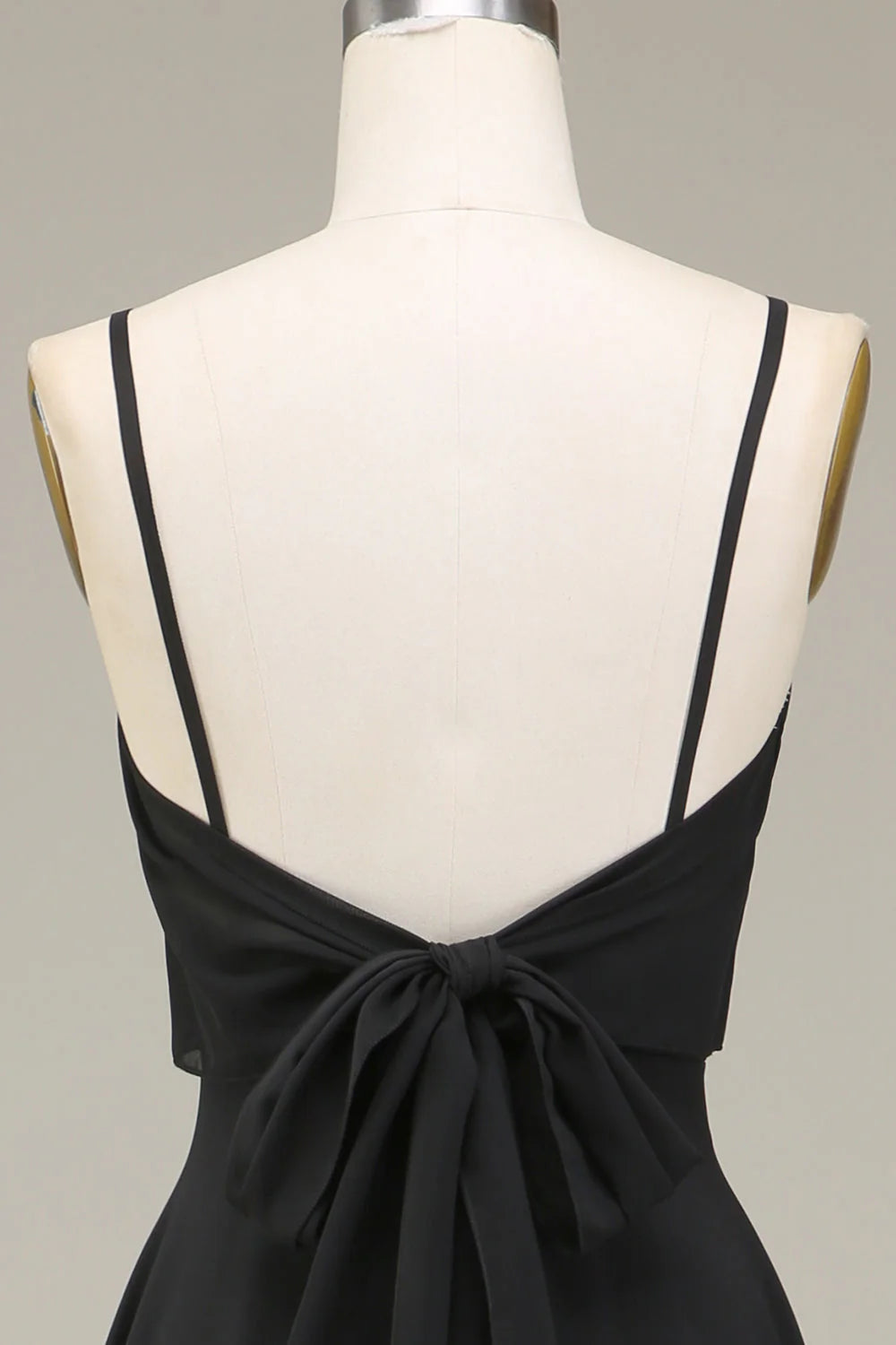 A-Line Spaghetti Straps Chiffon Long Bridesmaid Dress
