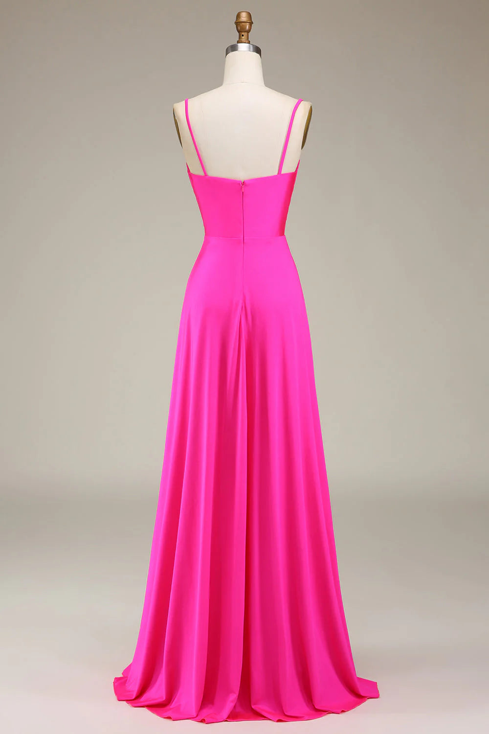Spaghetti Straps A-Line Prom Bridesmaid Dresses With Pleated