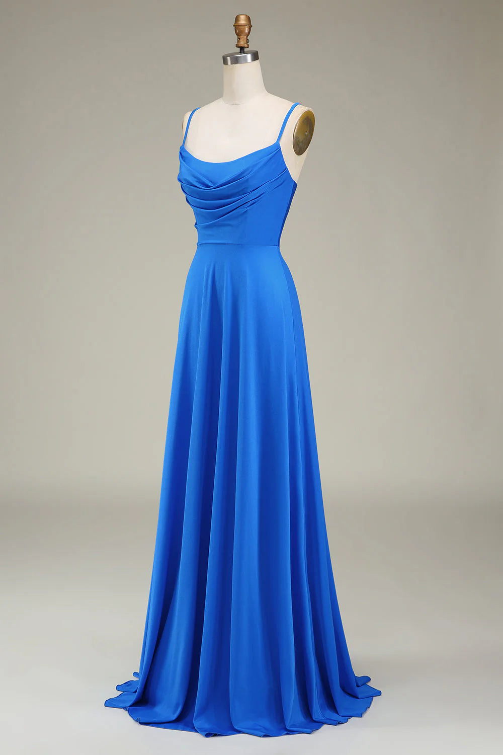 Spaghetti Straps A-Line Prom Bridesmaid Dresses With Pleated