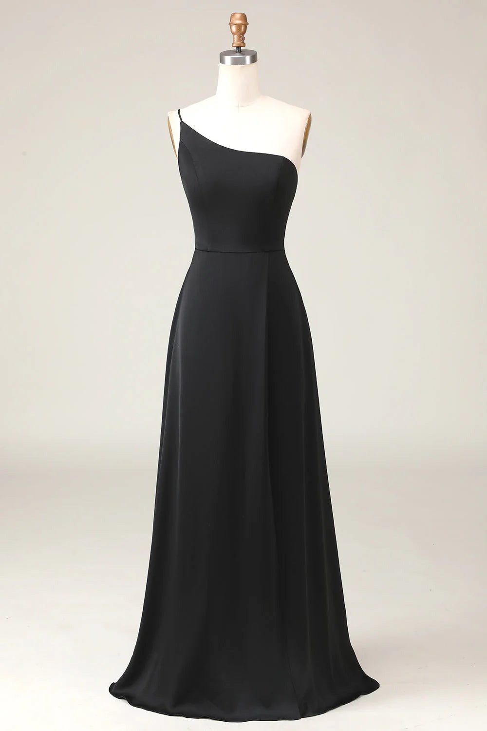 A-Line Chiffon One Shoulder Floor Length Bridesmaid Dress