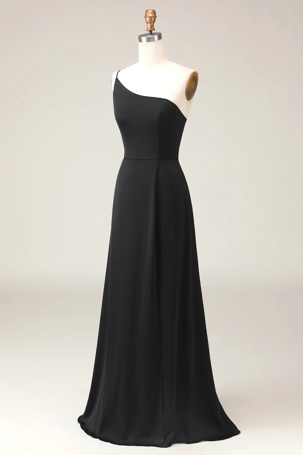 A-Line Chiffon One Shoulder Floor Length Bridesmaid Dress