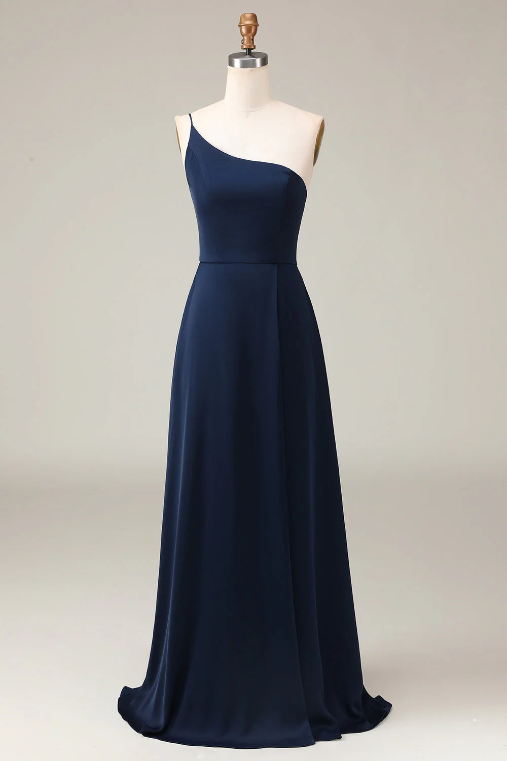 A-Line Chiffon One Shoulder Floor Length Bridesmaid Dress
