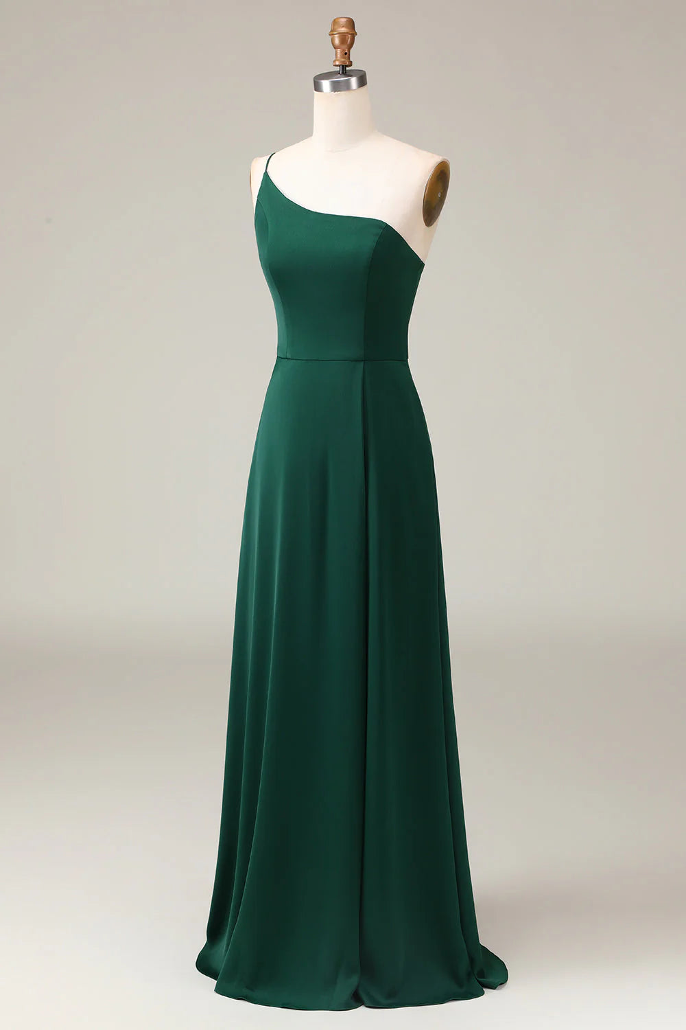 A-Line Chiffon One Shoulder Floor Length Bridesmaid Dress