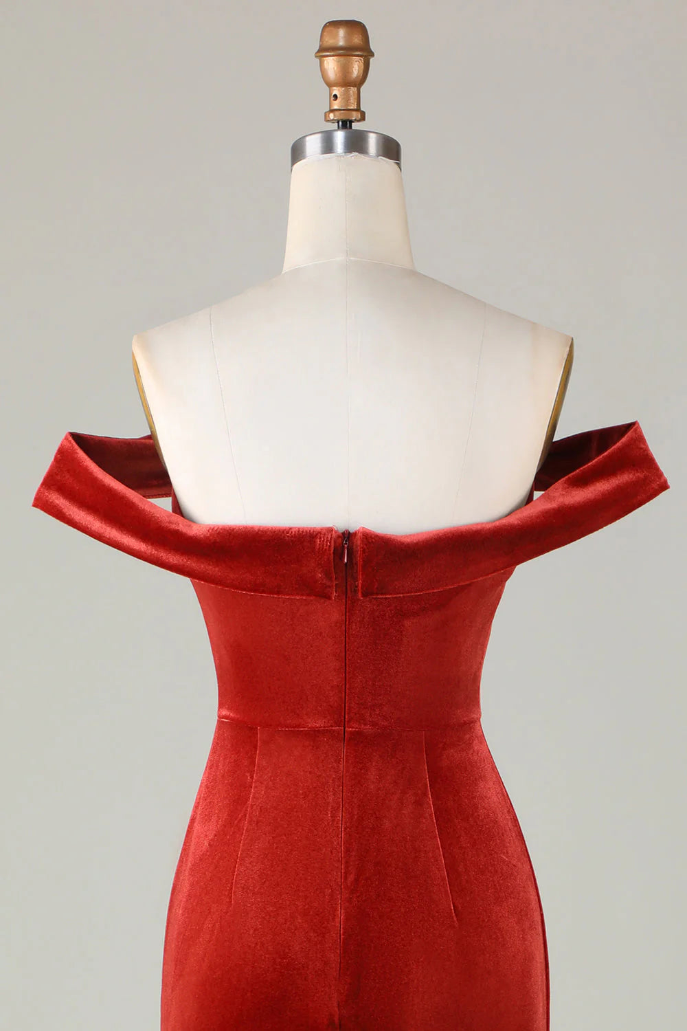 Velvet Off The Shoulder Bridesmaid Dress