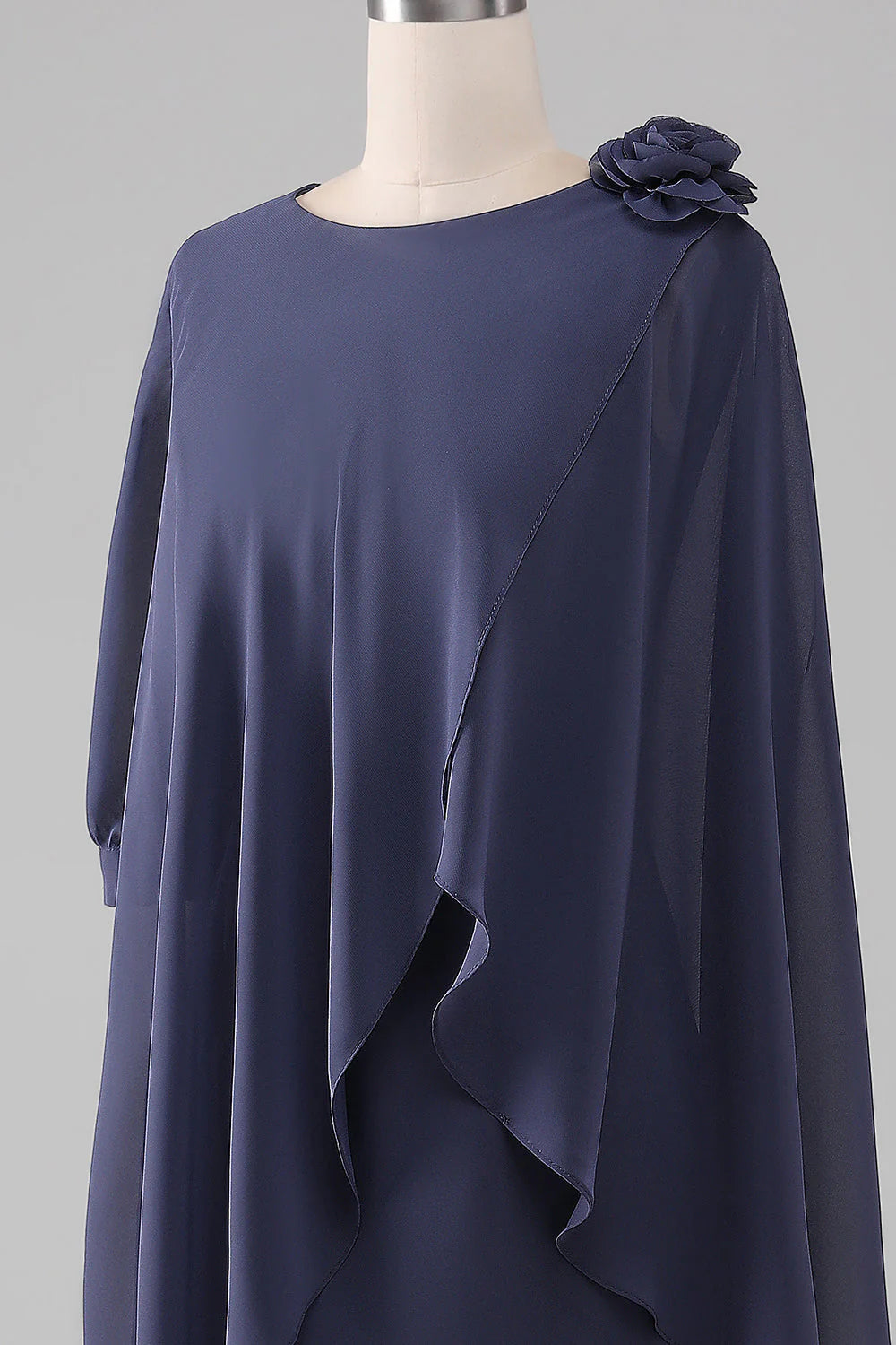 Scoop Beaded Knee-Length Chiffon Mother Of The Bride Dress