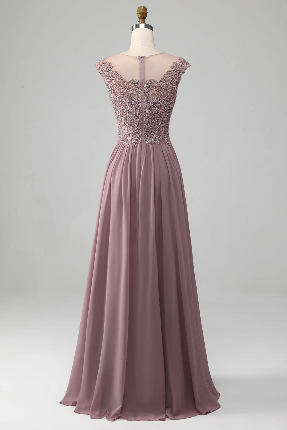 A-Line Beaded Blush Mother of the Bride Dresses