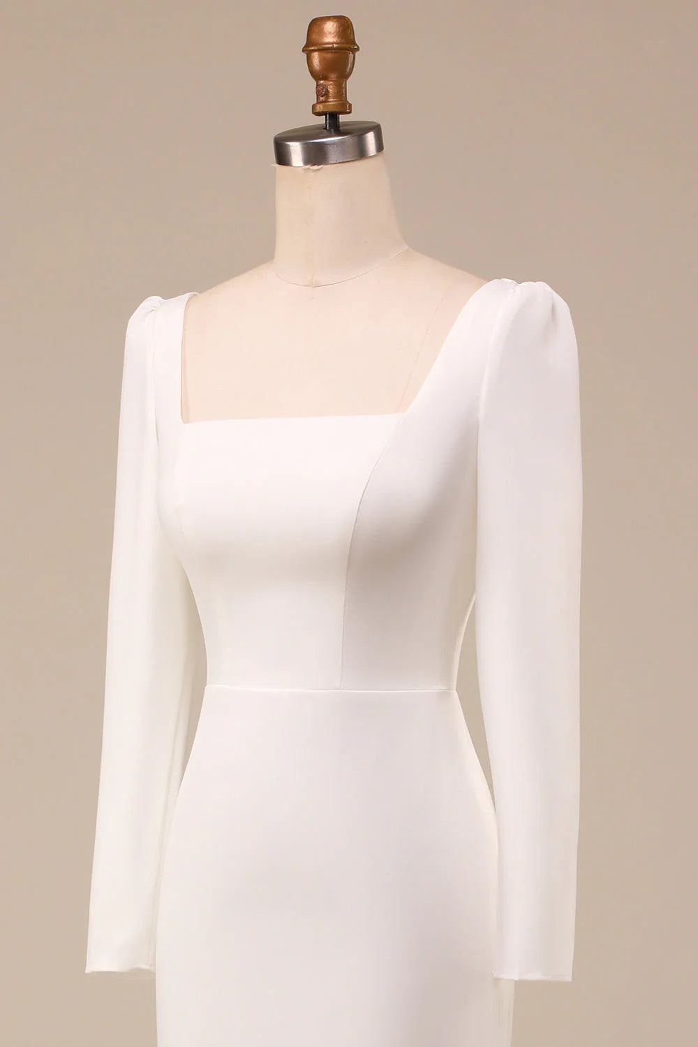 Mermaid Square Neck Bridal Dress With Long Sleeves