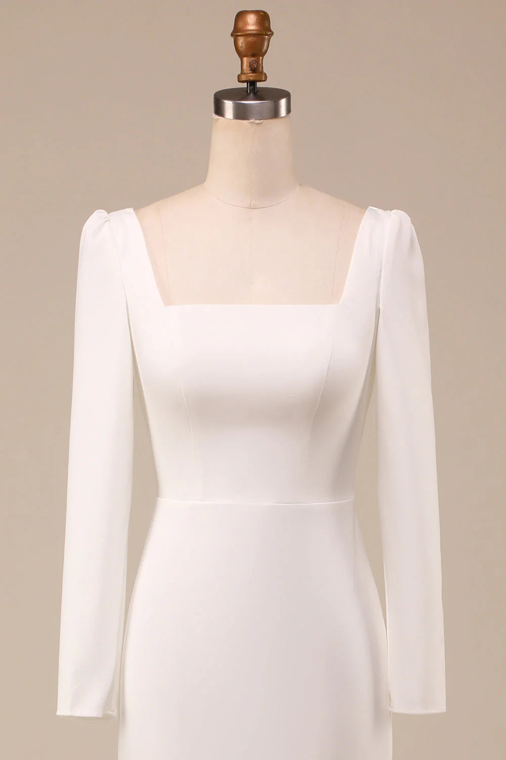 Mermaid Square Neck Bridal Dress With Long Sleeves